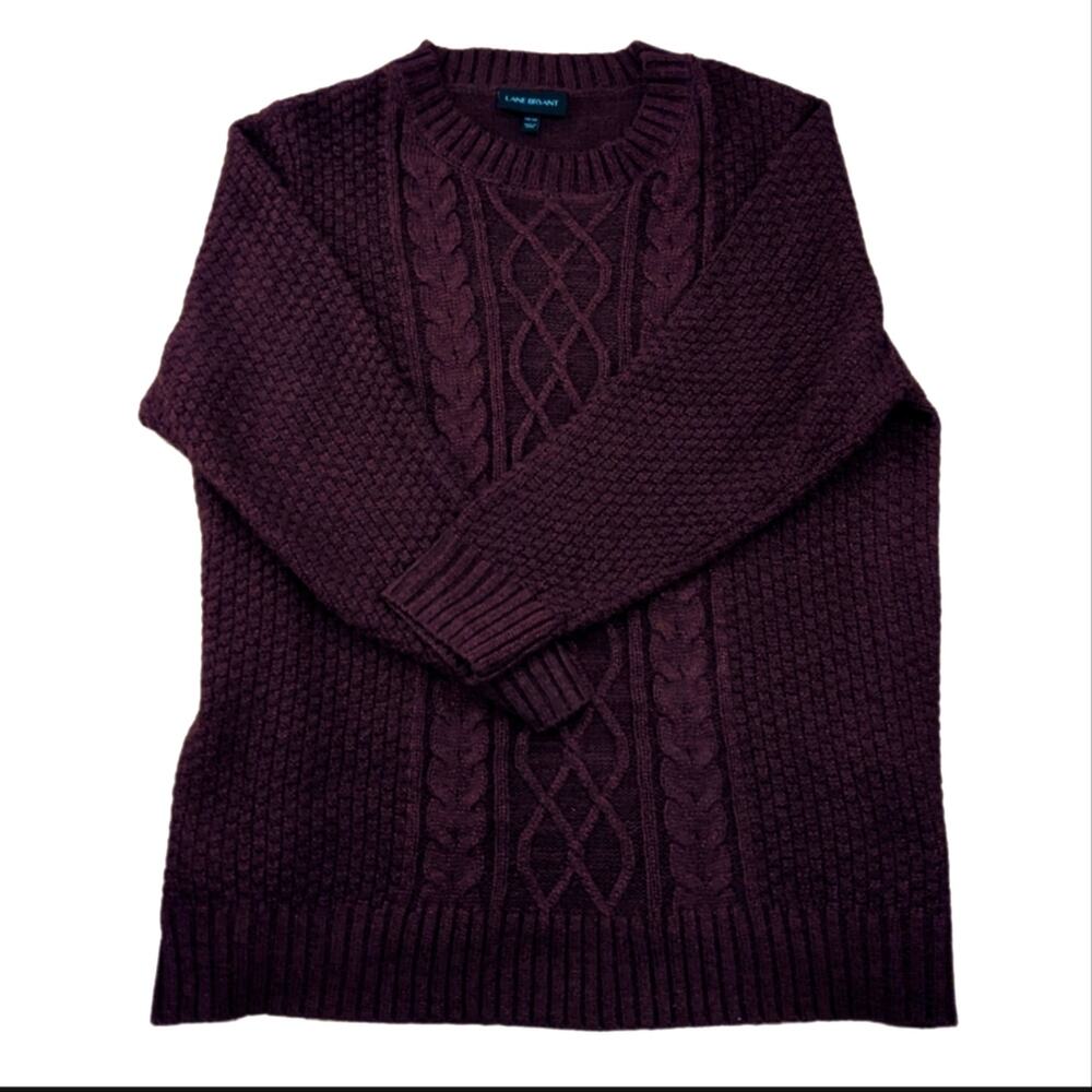 Lane Bryant Purple Sparkle Cable Knit Comfy Classic Sweater Size 18/20